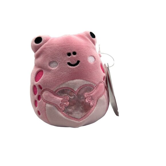 LONINA the Frog 4.5" Squishmallow Valentines Pink Metallic Heart Hands 2023 NWT - Picture 1 of 9